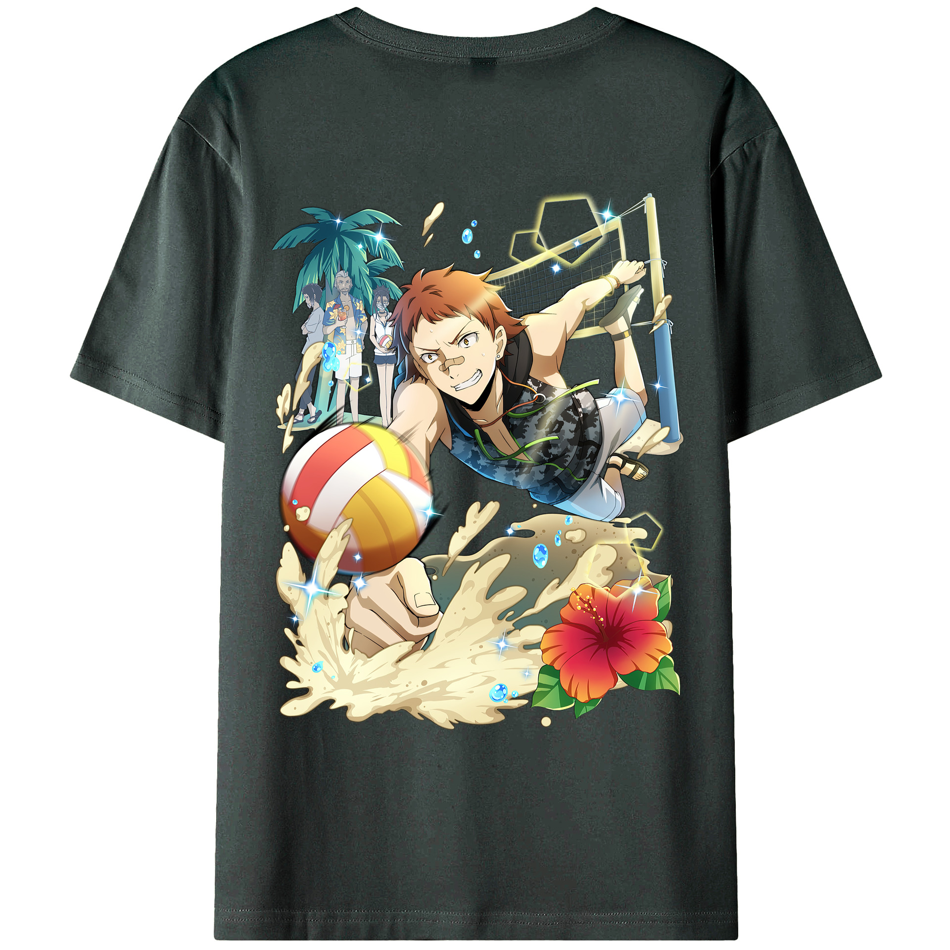 （画像用） 文豪ストレイドッグス Bungo Stray Dogs 綿100％ メンズ半袖Tシャツ（バックプリント） 通気性